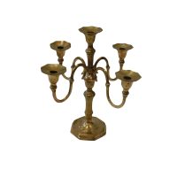 Brass 19" Candelabra, 5 Branch