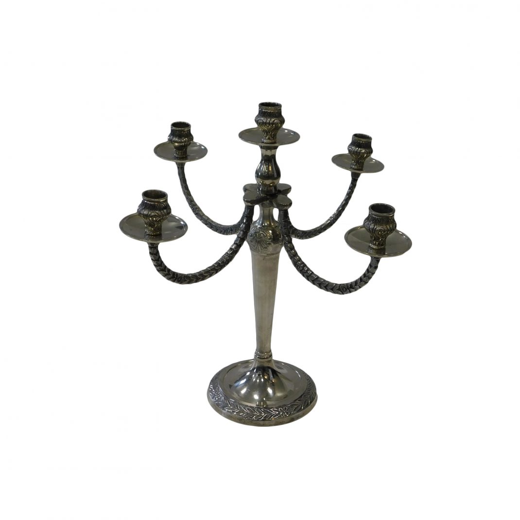 Silver Candelabra, 5 Branch Lasting Impressions Event Rentals