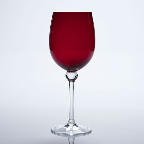 red 16 ounce wine glass