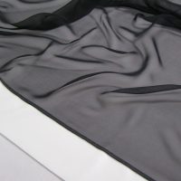 Black Organza & White Satin Border